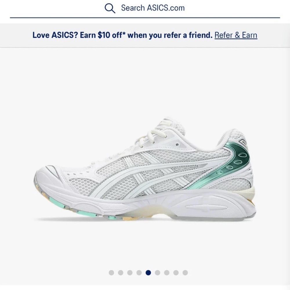 ASICS Women's White/Teal Athletic Shoes
Gel-Kayano 14. Size 8